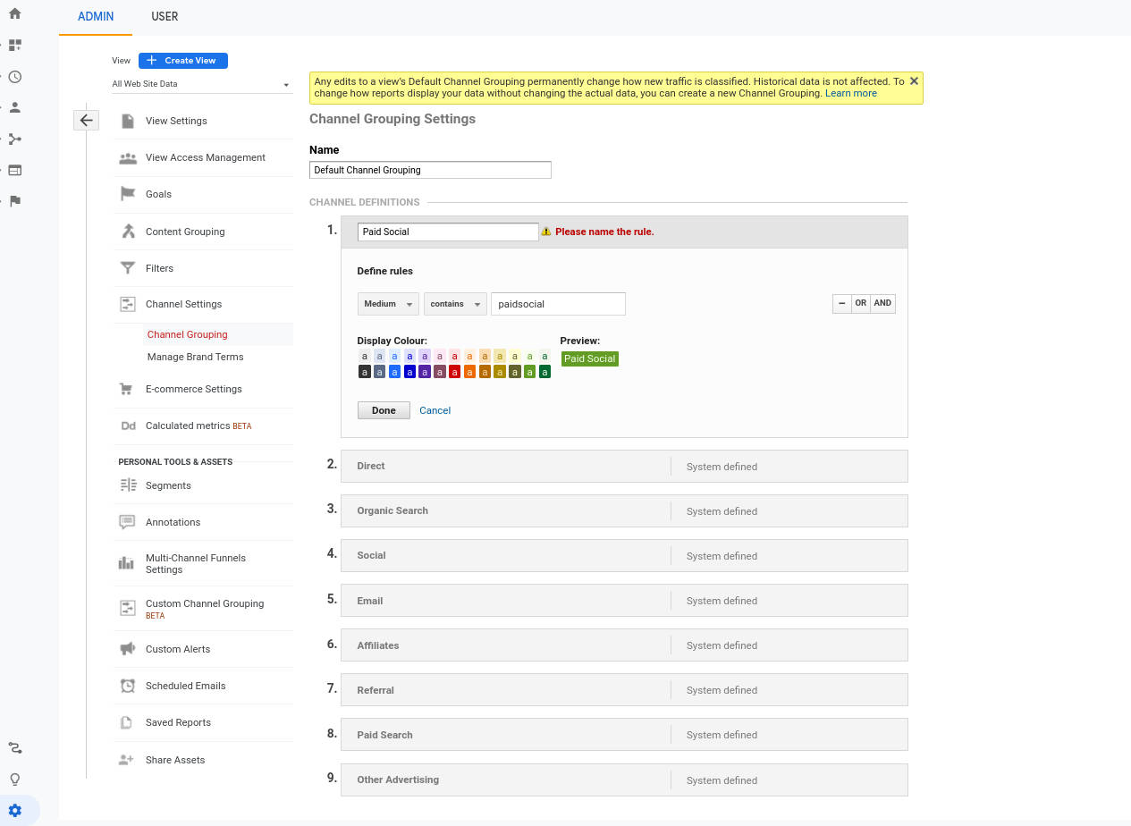 Better Analysis on site Traffic Channel Grouping Definition