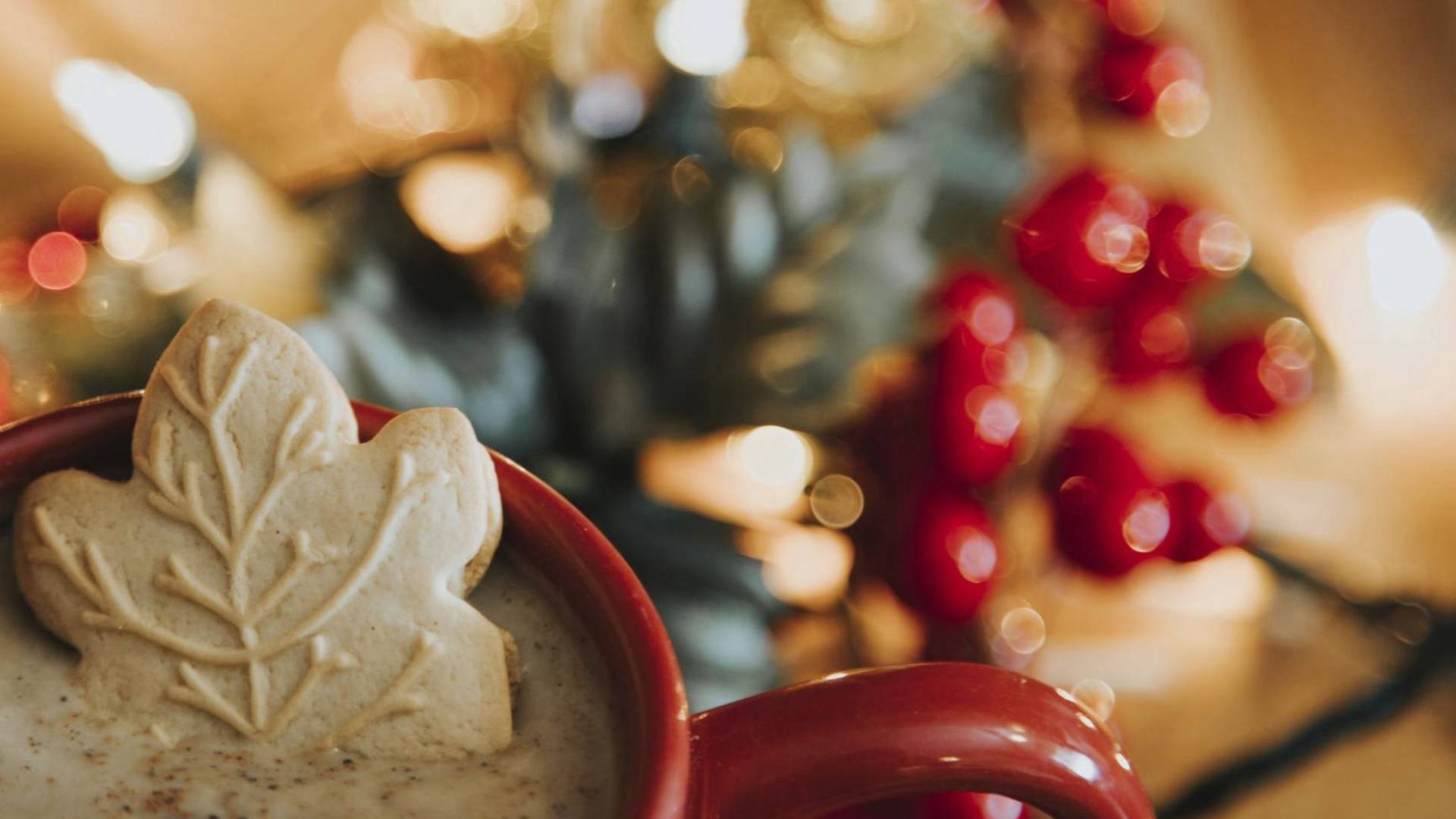 Christmas cookie in coffee mug